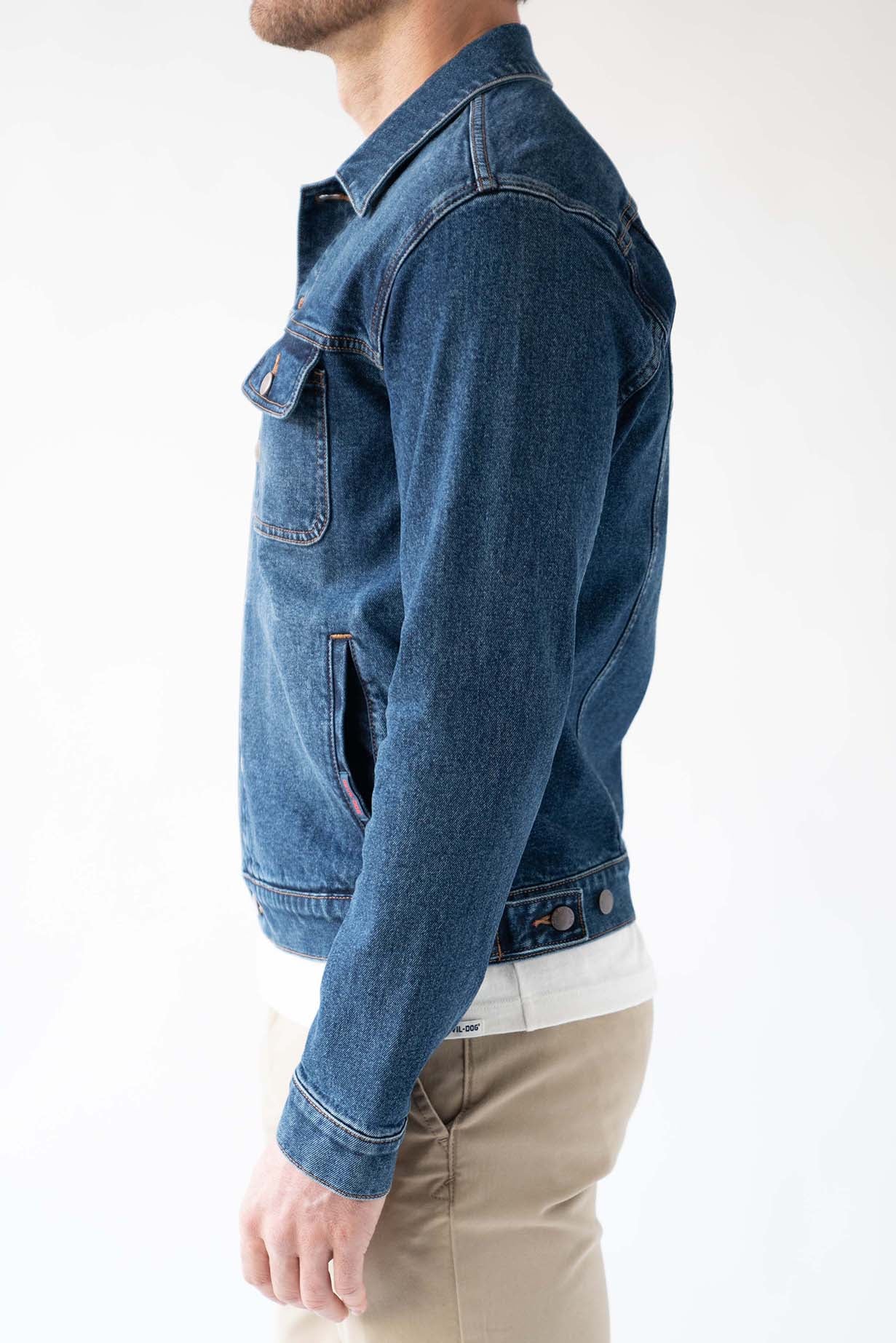 Fashion Denim Trucker Jacket - Thunderhead - Image 3